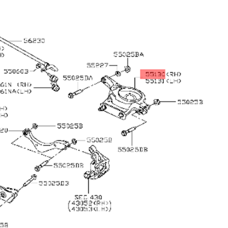 551B0-3TS0B 551B1-3TS0B 551B1-3TA0D 551B0-3TA0D  for ALTIMA MAXIMA rear lower control arm suspension swing arm