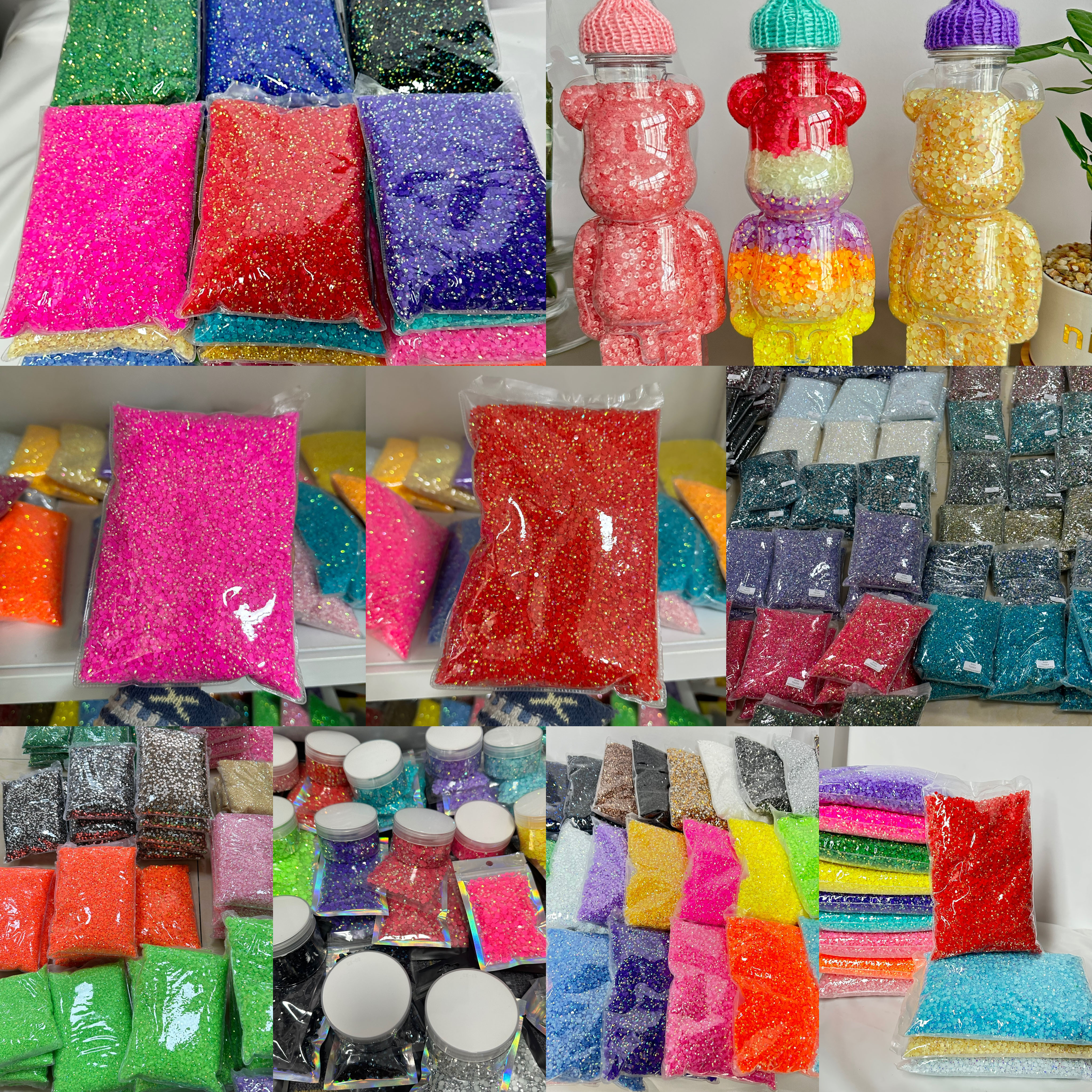 XULIN 100Kinds Color 2mm 3mm 4mm 5mm 6mm Crystal Stones Flatback Resin Rhinestone Wholesale For Diy Crafts