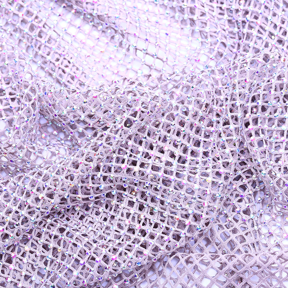 XULIN Rhinestone Mesh Fabric Elastic trimming For Accessories  Diy