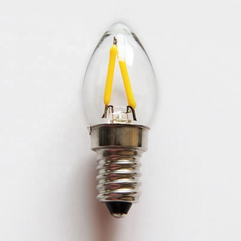 C7 E12 2W Dimmable warm white LED Edison style filament light bulb