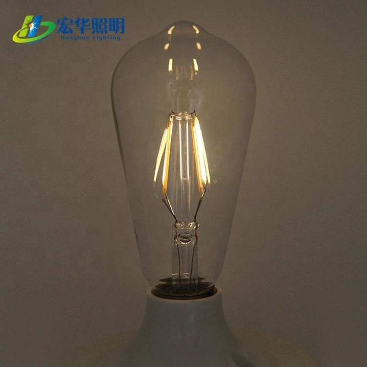 ST64 220V 4W 2000K Competitive price LED soft filament light bulb for decoration