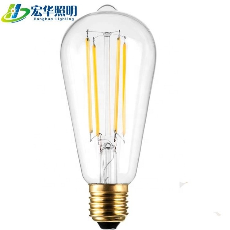 ST64 220V 4W 2000K Competitive price LED soft filament light bulb for decoration