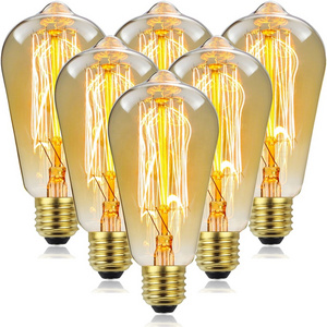 ST64 40W E27 Vintage incandescent Edison squirrel cage light bulb lamp for decoration