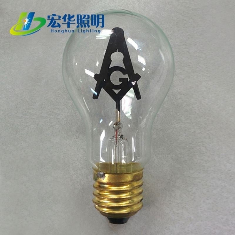 A60 A19 E27 base incandescent masonic Edison style light bulb for pendant light