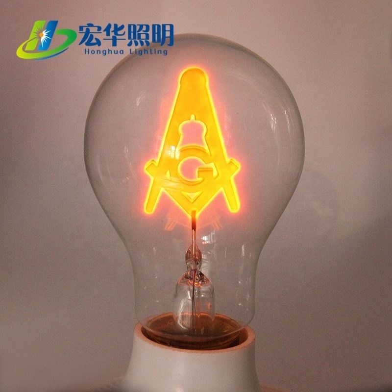 A60 A19 E27 base incandescent masonic Edison style light bulb for pendant light