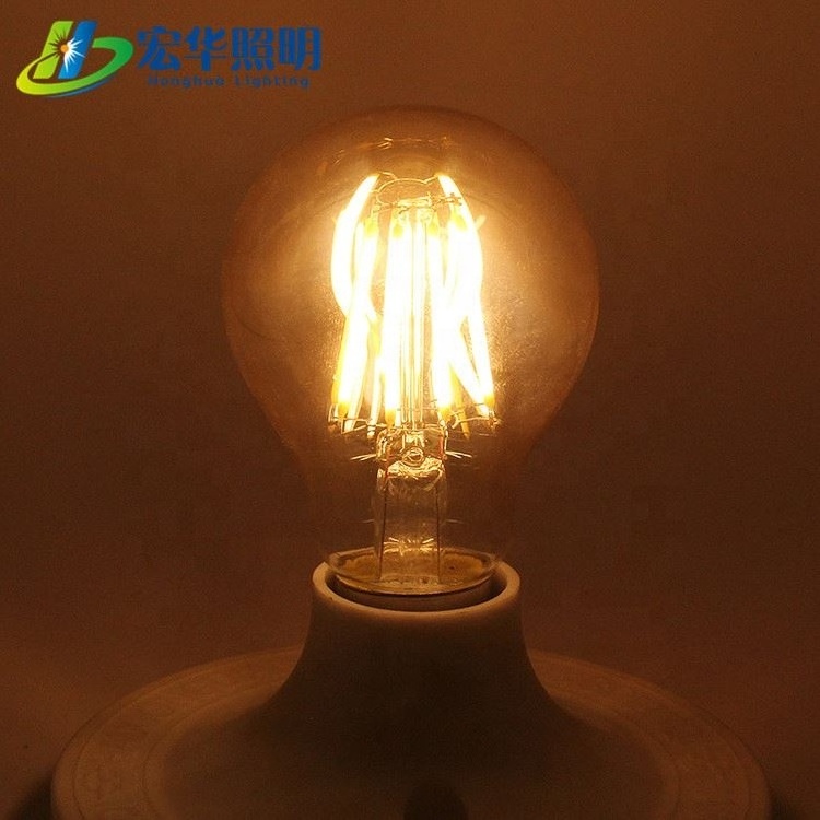 A19 E27 6W 2700k warm white LED filament Edison style bulb for sale