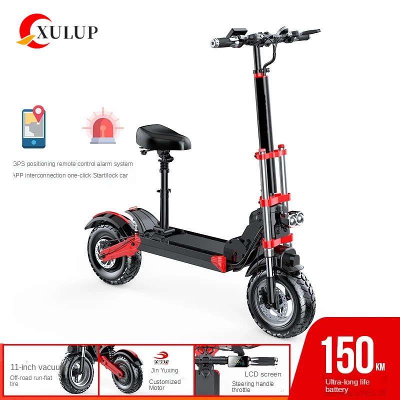 XULUP Q18 12Inch 500W 1000W 48v Max Mileage 120KM Foldable Off Road Mobility Escooter Moto Electrica Adult Scooters flipper