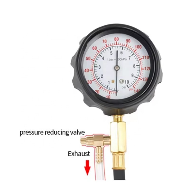 0-140PSI Fuel Injector Injection Pump Pressure Tester Gauge Kit Car Tools