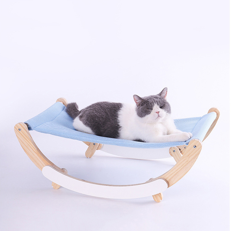 Wooden Cat  Bed Pet Swing Chair Bed Washable Removable Seat Cat Hammock Bed and Furniture for Puppy Kitten Sleeping Pet Products