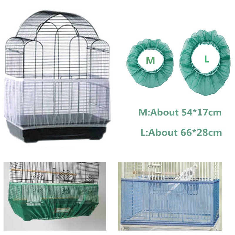 Large Bird Cage Seed Catcher Seeds Guard Skirt Parrot Square Cage Birdcage Nylon Mesh Netting