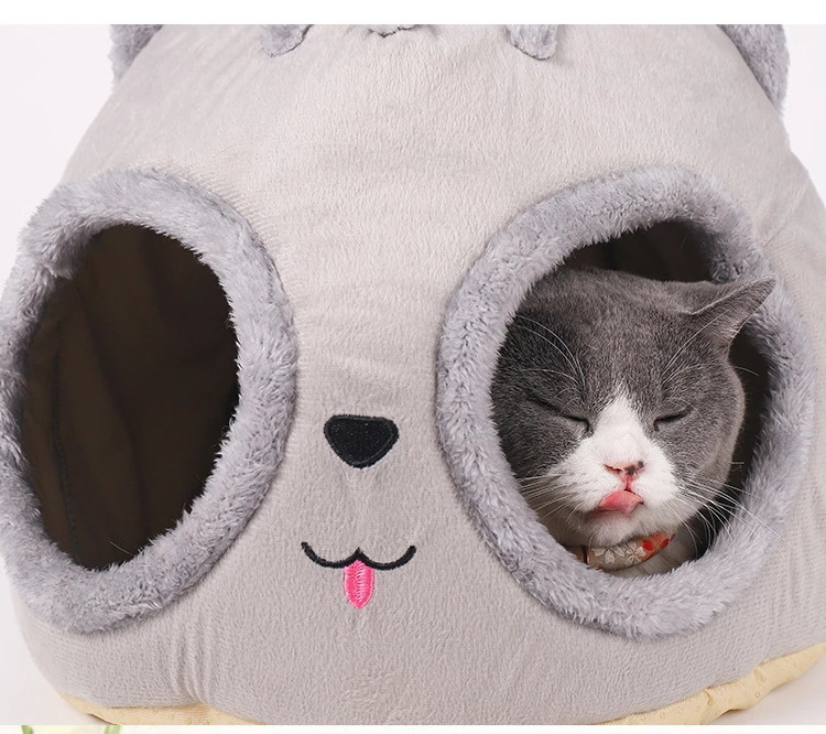 Pet House for Small Dog Removable Cat Bed House Semi-Enclosed Pet Dog Cat Nest Winter Warm Soft Pet Cave Kennel Deep Sleep Pad