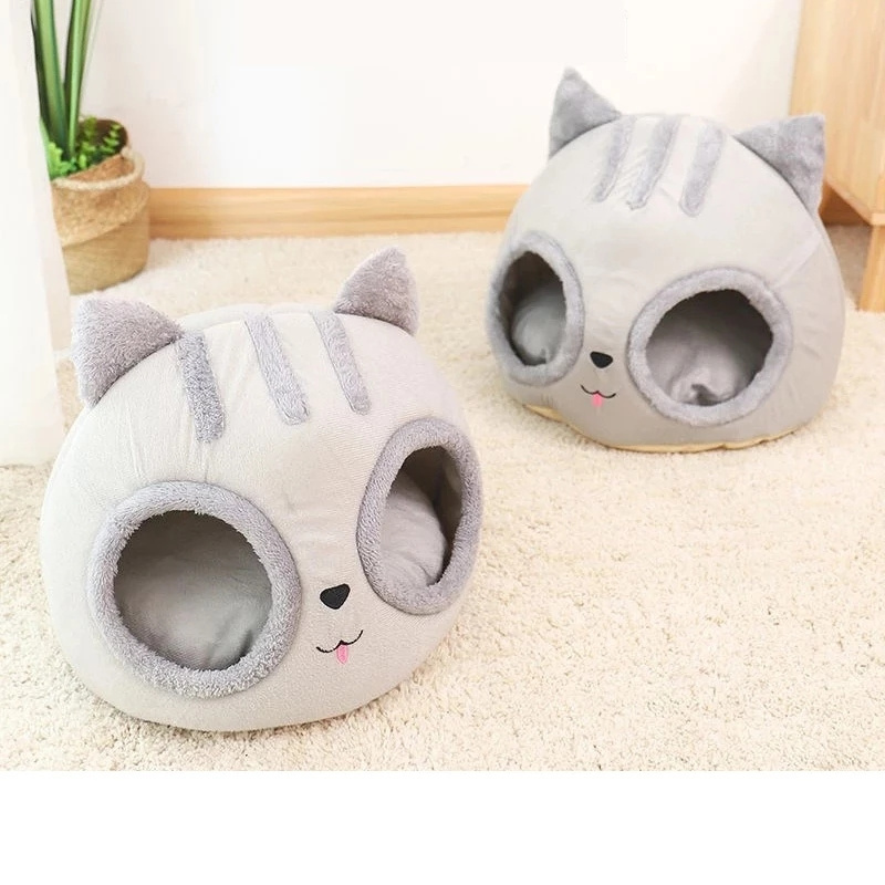 Pet House for Small Dog Removable Cat Bed House Semi-Enclosed Pet Dog Cat Nest Winter Warm Soft Pet Cave Kennel Deep Sleep Pad