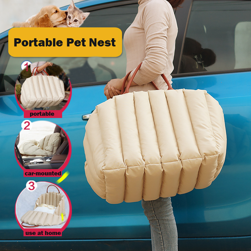 Portable Pet Dog Car Seat Nonslip Carriers Safe Car Box Booster Kennel Bag for Small Dog Cat Travel bag