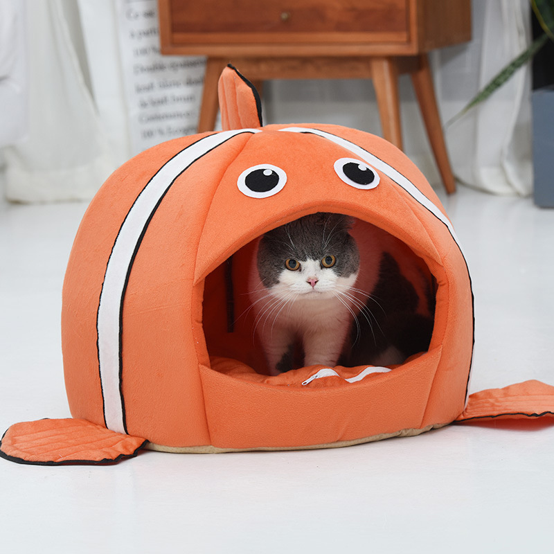 Pet Products Cats Sleeping Bed Cave Hammock For Basket Nest Small Dogs Accessories Townhouses Lovely Fish Kitten Winter Tent