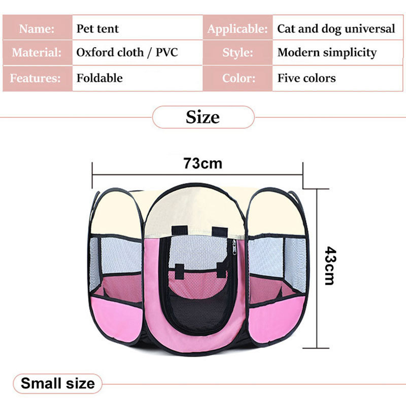 Hard Shell Roof Top Tent Dog House Octagonal Cage For Cat Tent Playpen Puppy Kennel Easy Operation Fence Outdoor Big Dogs House