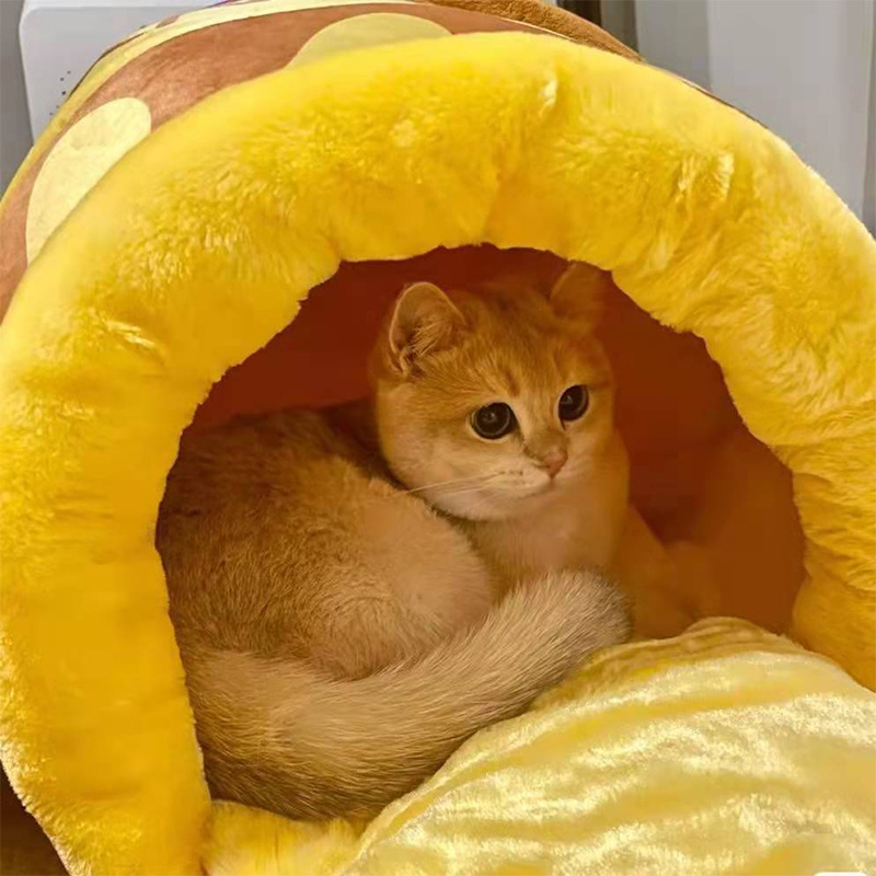 Honey Pot Cat Bed Cute Plush Pet Puppy Nest House Cartoon Warm Mat Kennel Sleeping Bag