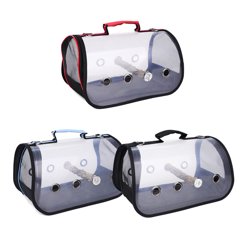 Portable Clear Bird Parrot Transport Cage Breathable Bird Carrier Travel Bag Small Pet Rabbit Guinea Pig Chinchilla Outdoor Bag