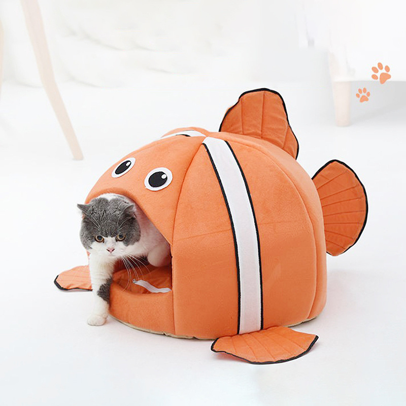 Pet Products Cats Sleeping Bed Cave Hammock For Basket Nest Small Dogs Accessories Townhouses Lovely Fish Kitten Winter Tent