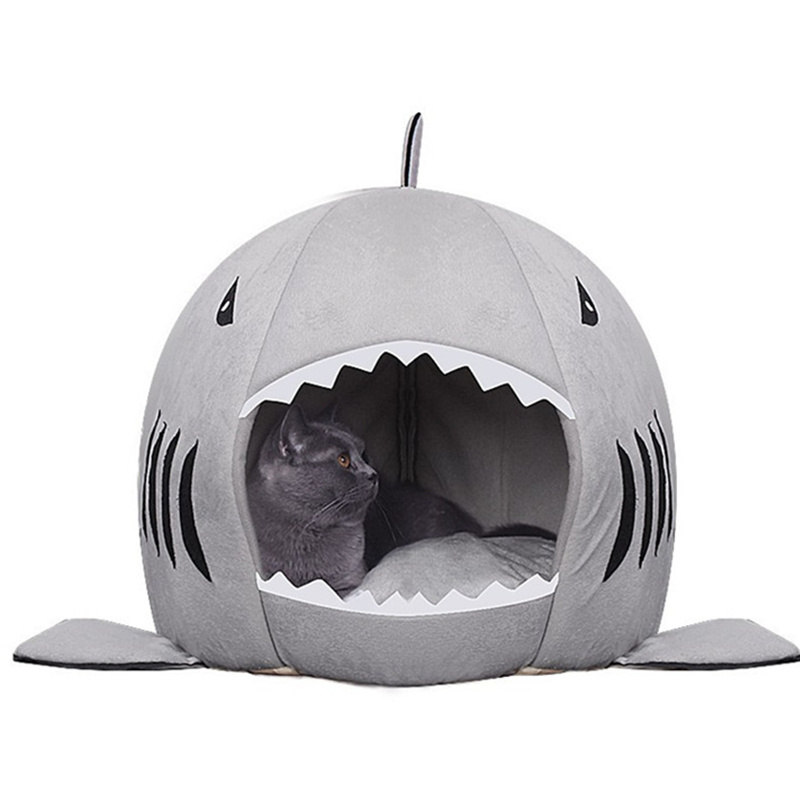 Cat's Shark Bed House Sweet Basket Dog Toys Hamster Cage Cave Accessories Pet Bed