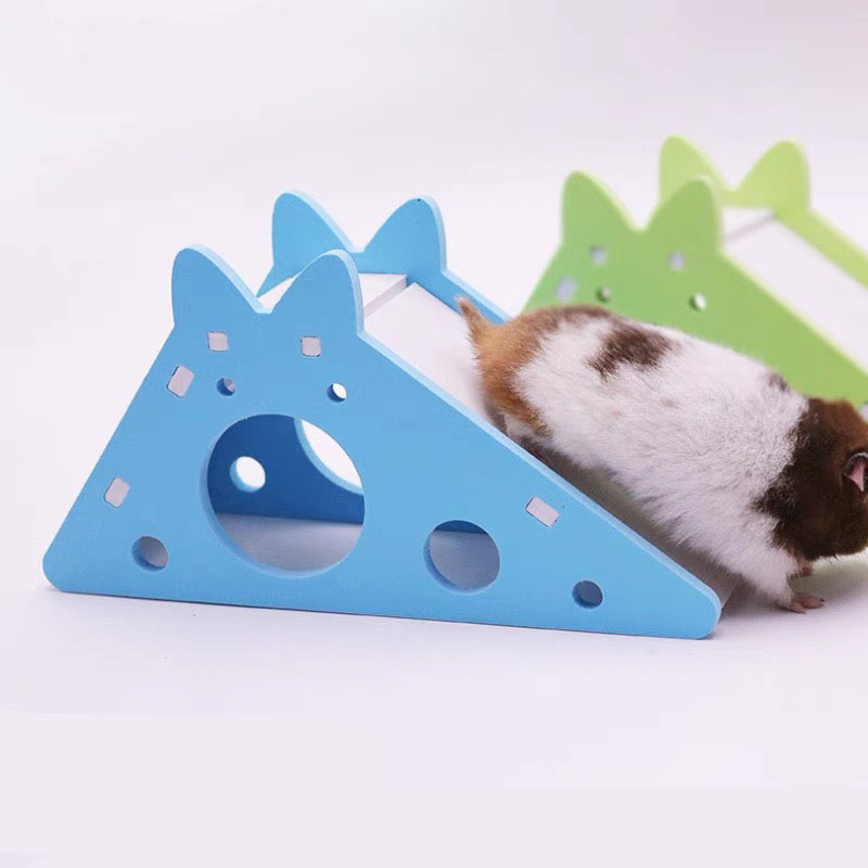 Bird Slide Toy Hamster Hideout House Parrot Cage Accessories Guinea Pig Wooden Cave Slide with Stairs Toy Small Pet Supplies