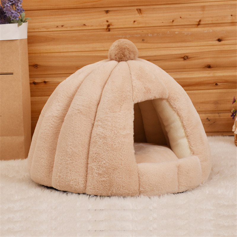 Deep Sleep Round Kennel Semi Closed Bed Cave Dog Carpet Cat Bunny Autumn And Winter Nest Pet Bed