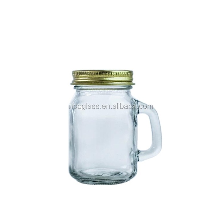 4 ounce 100 ml small glass mason jar with handle for cake candy jam candle