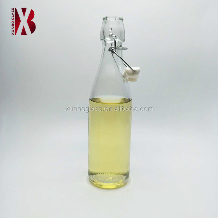 Round and Square shape 250 ml 500 ml swing top cap glass bottle