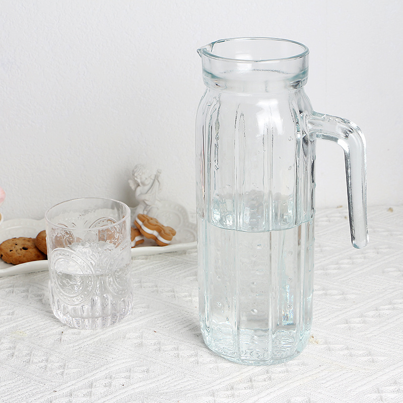 Cactus shaped 900ml clear glass drinking jug for water juice