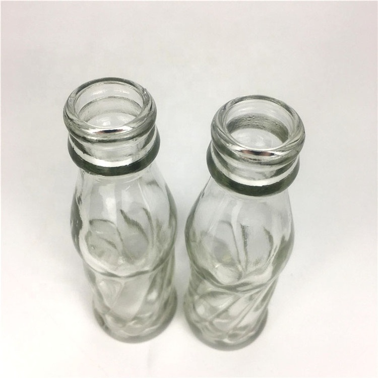 Wholesale 40ml clear mini glass soda bottle for beverage with crown cap