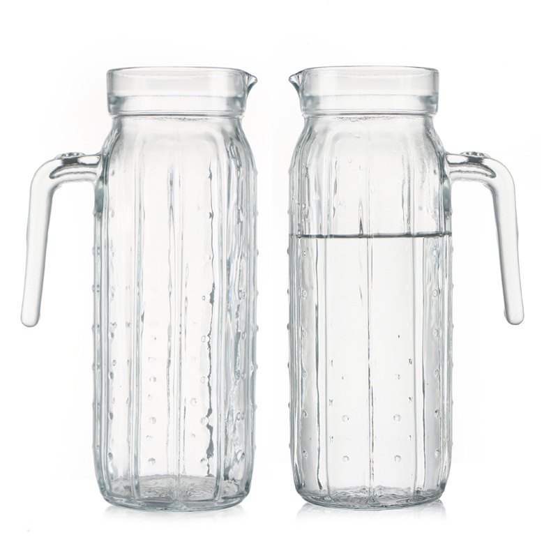 Cactus shaped 900ml clear glass drinking jug for water juice