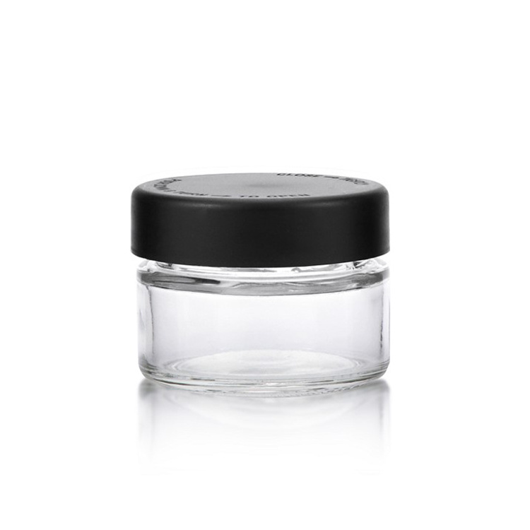 Wholesale cylinder 1 oz 2 oz 3 oz 4 oz clear glass jar with plastic lid for skin cream