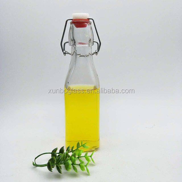 Round and Square shape 250 ml 500 ml swing top cap glass bottle