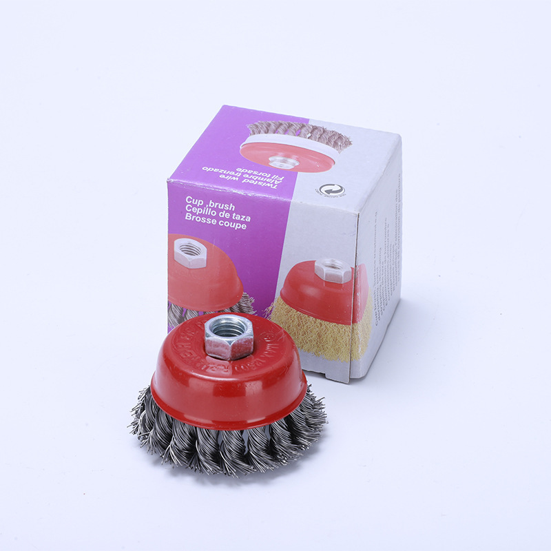 Twisted wire bowl type wire wheel polishing and rust removal wheel electric steel brush twisted wire