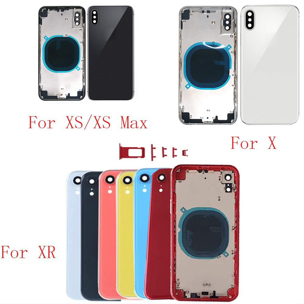 Back glass cell phone housing original for iphone X 11 12 13 14 All Series battery back cover glass for iphone x housing