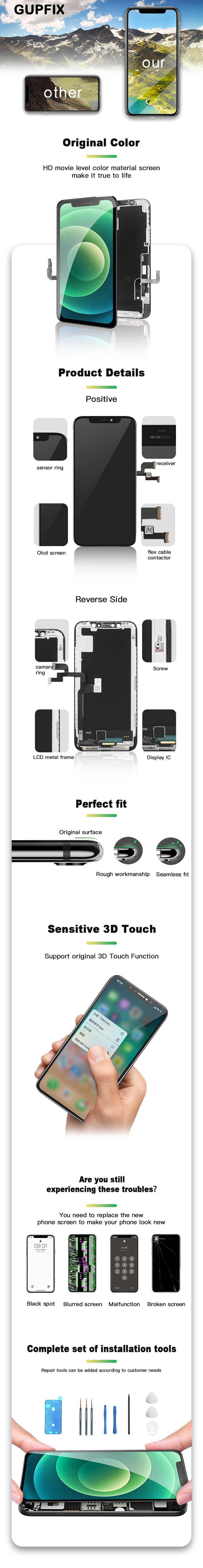 Factories Screens For Mobile Phone Replacement Lcd Iphone 7 7plus 8 8plus X series Oled Touch Screen Display Digitizer Assembly