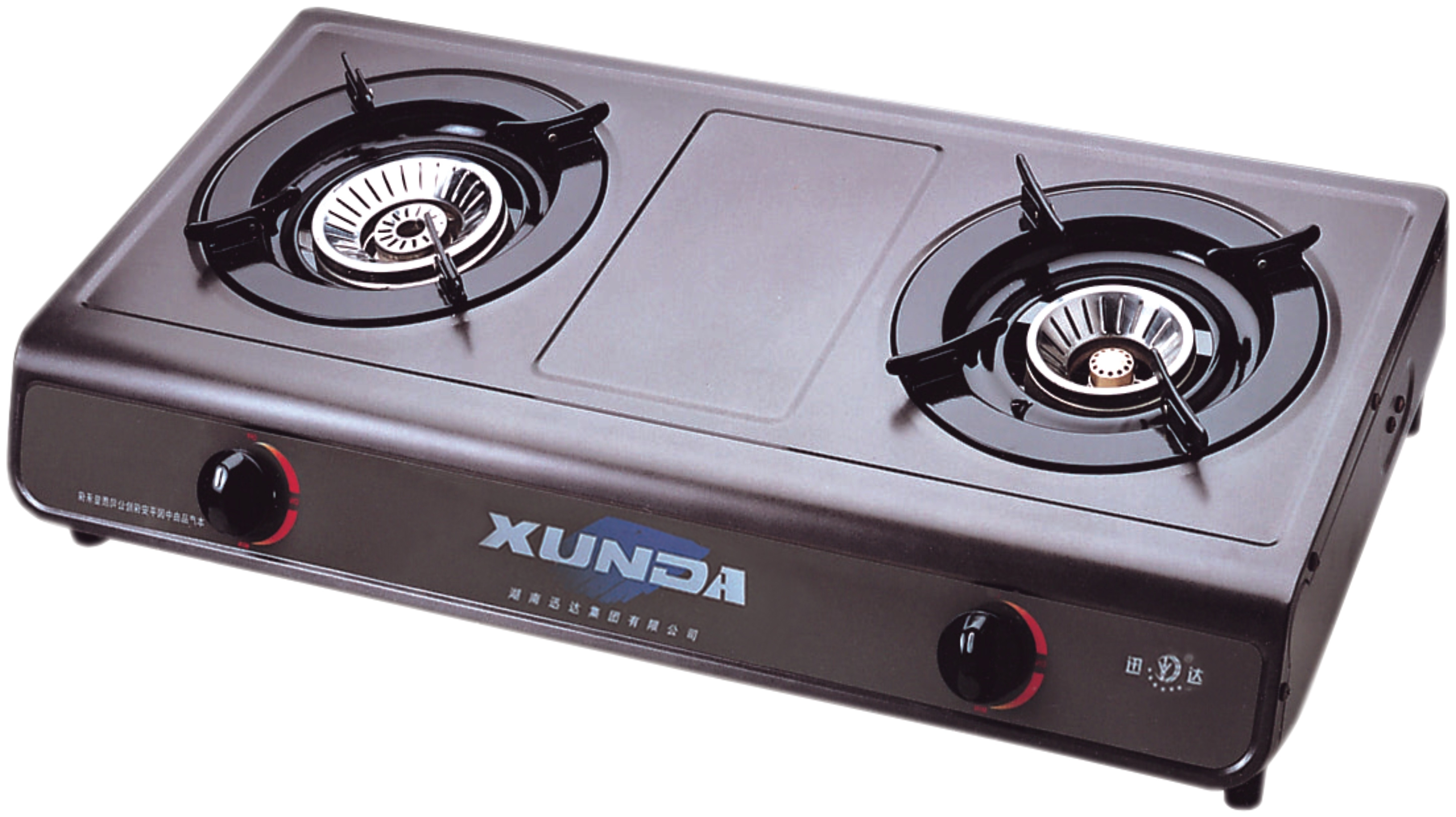 Xunda 2 Burners Free Standing Table Stove Gas Cooker Stainless Steel in Cooktop with CE Certificate