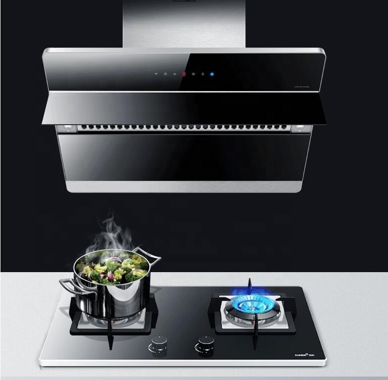 Xunda Top Selling Xunda New Design Large Suction Fan Cooker Hood Wall-mounted  Kitchen Chimney Cooker Range Hood Filter