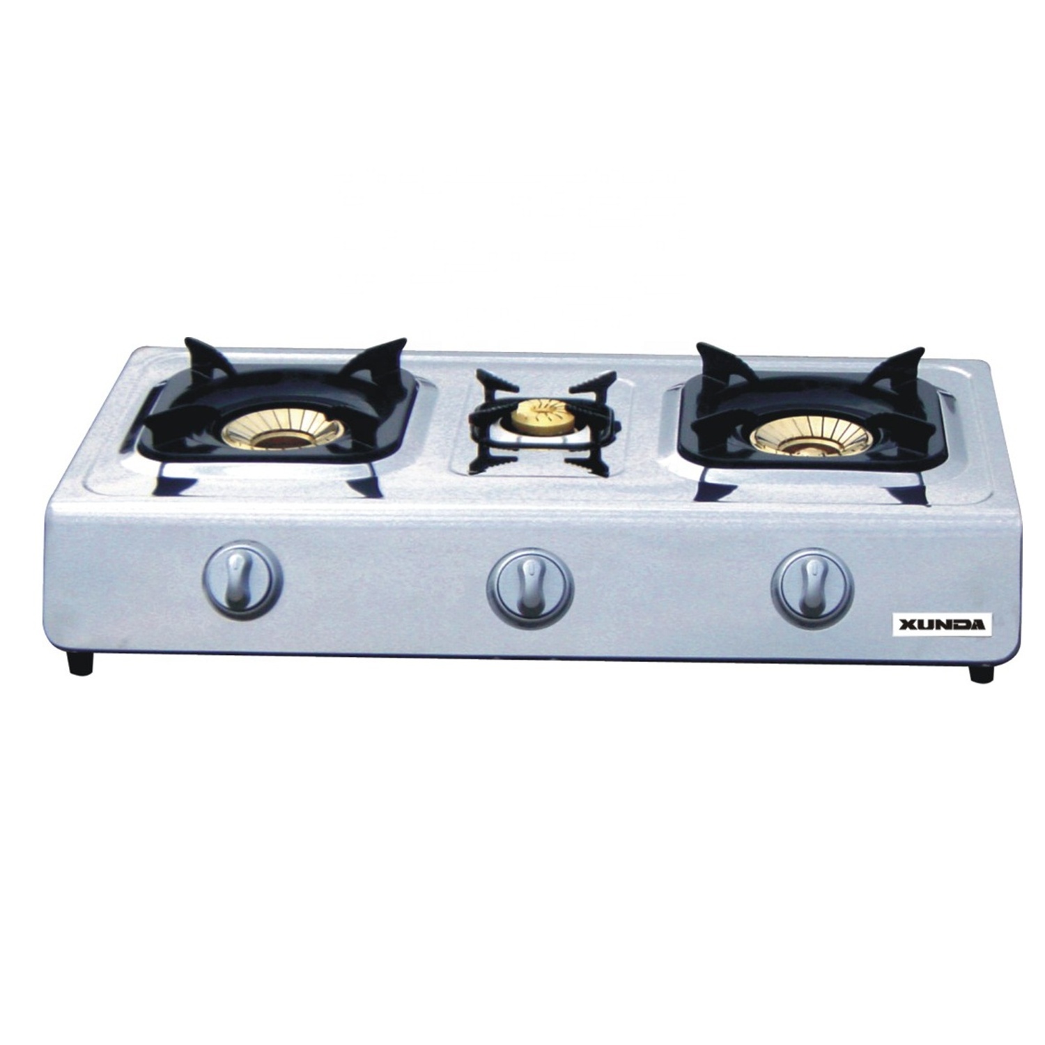 Xunda Manufacturer Gas Stove 3 Burner Stainless Steel Table Top Gas Cooker Stoves