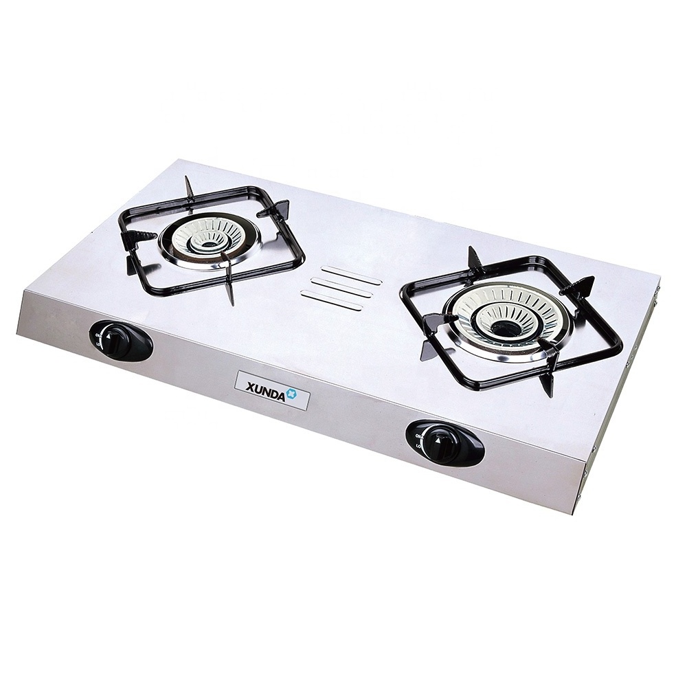 Xunda High Quality Table Top Gas Stove 2 Burners Induction Rechaud A Gaz Hob Cooker