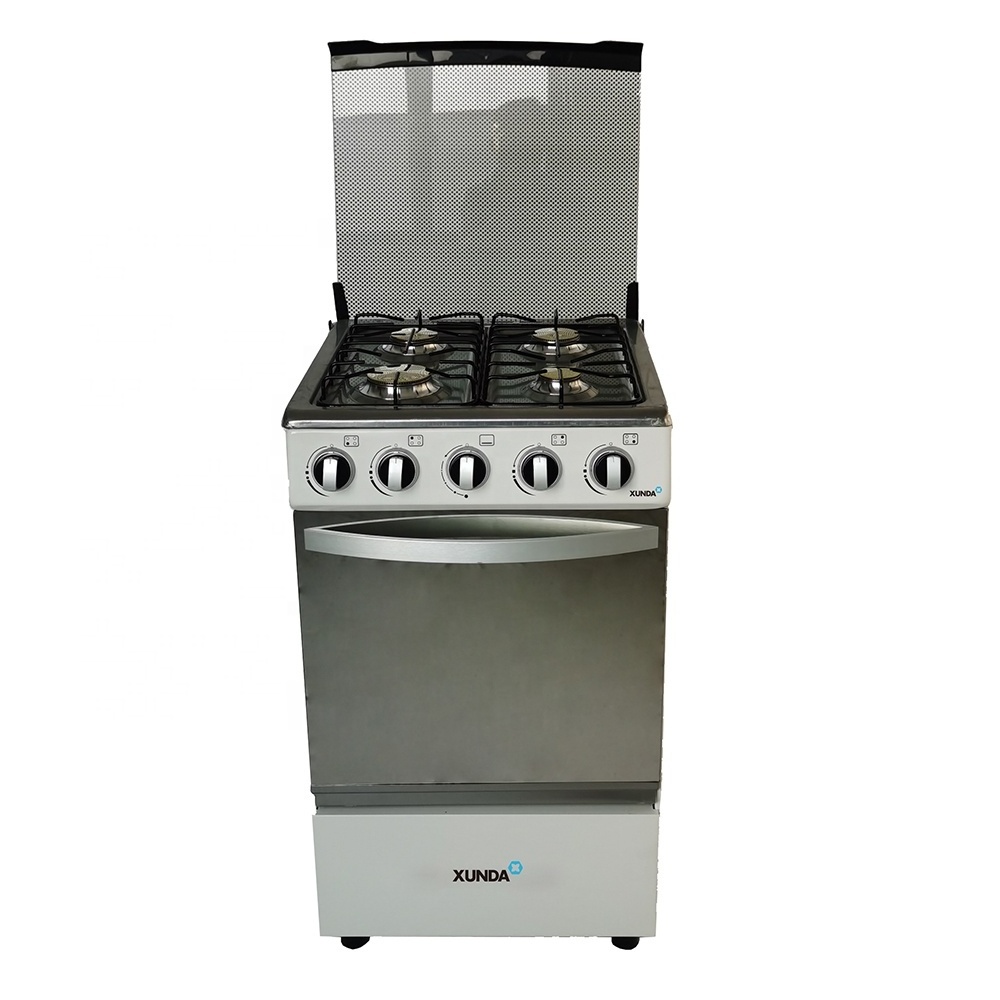 Xunda New Kitchen Family Baking Cooking Appliances Gas Range Free Standing Oven With Grill Four Burners Gas Stove