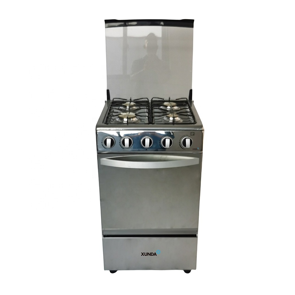 Xunda New Kitchen Family Baking Cooking Appliances Gas Range Free Standing Oven With Grill Four Burners Gas Stove