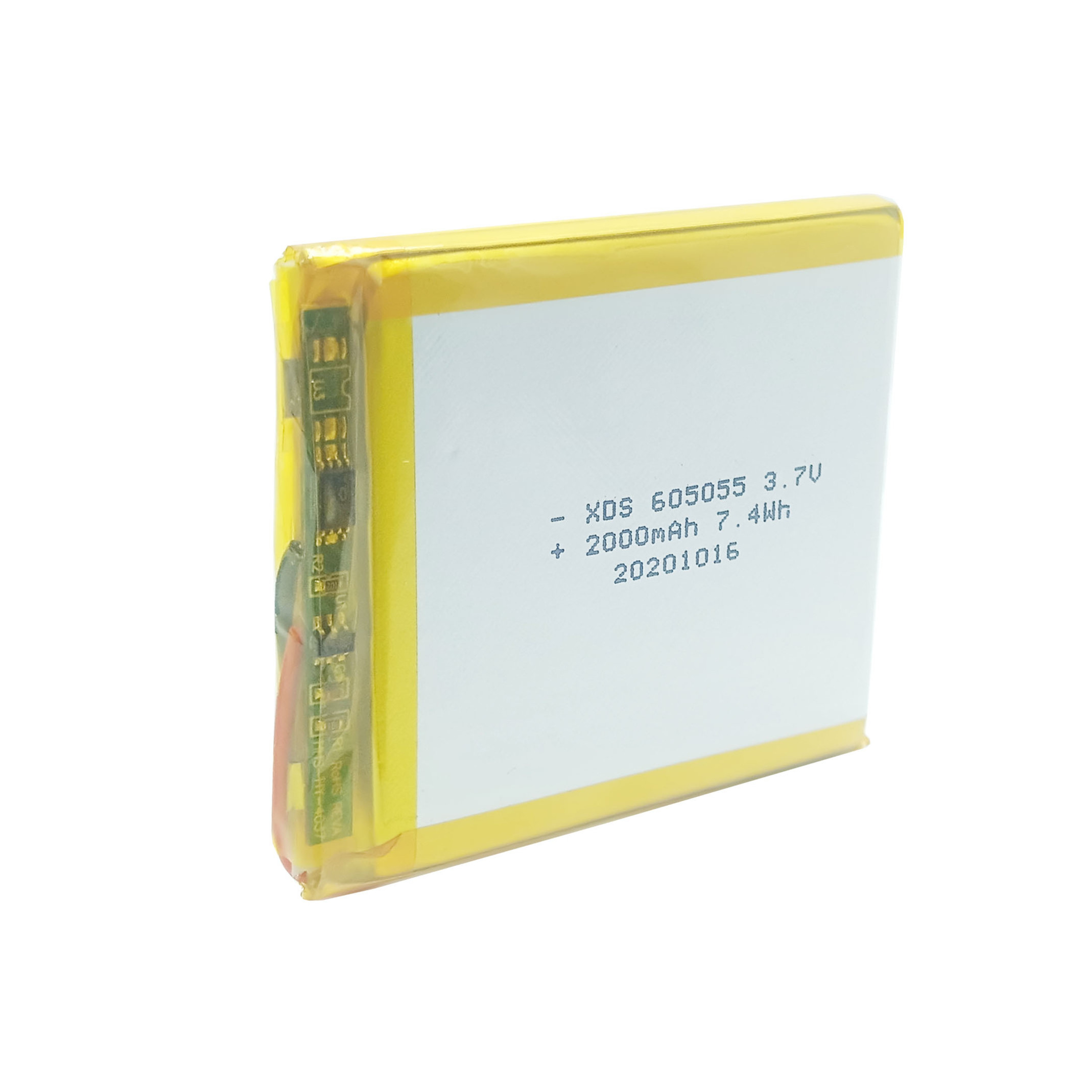 Manufacturer wholesale 3.7V 2000mAh rechargeable soft pack polymer lithium battery 605055