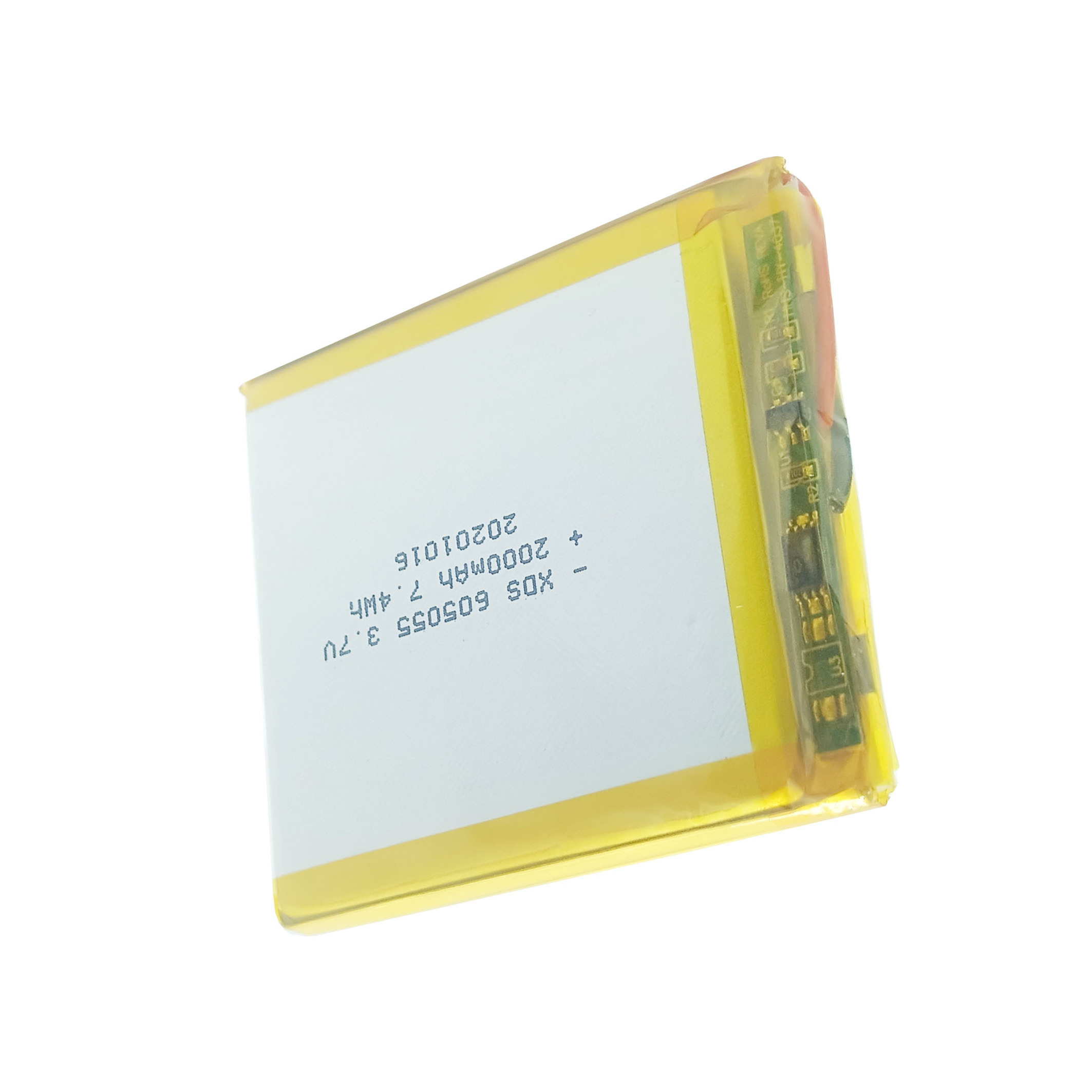 Manufacturer wholesale 3.7V 2000mAh rechargeable soft pack polymer lithium battery 605055