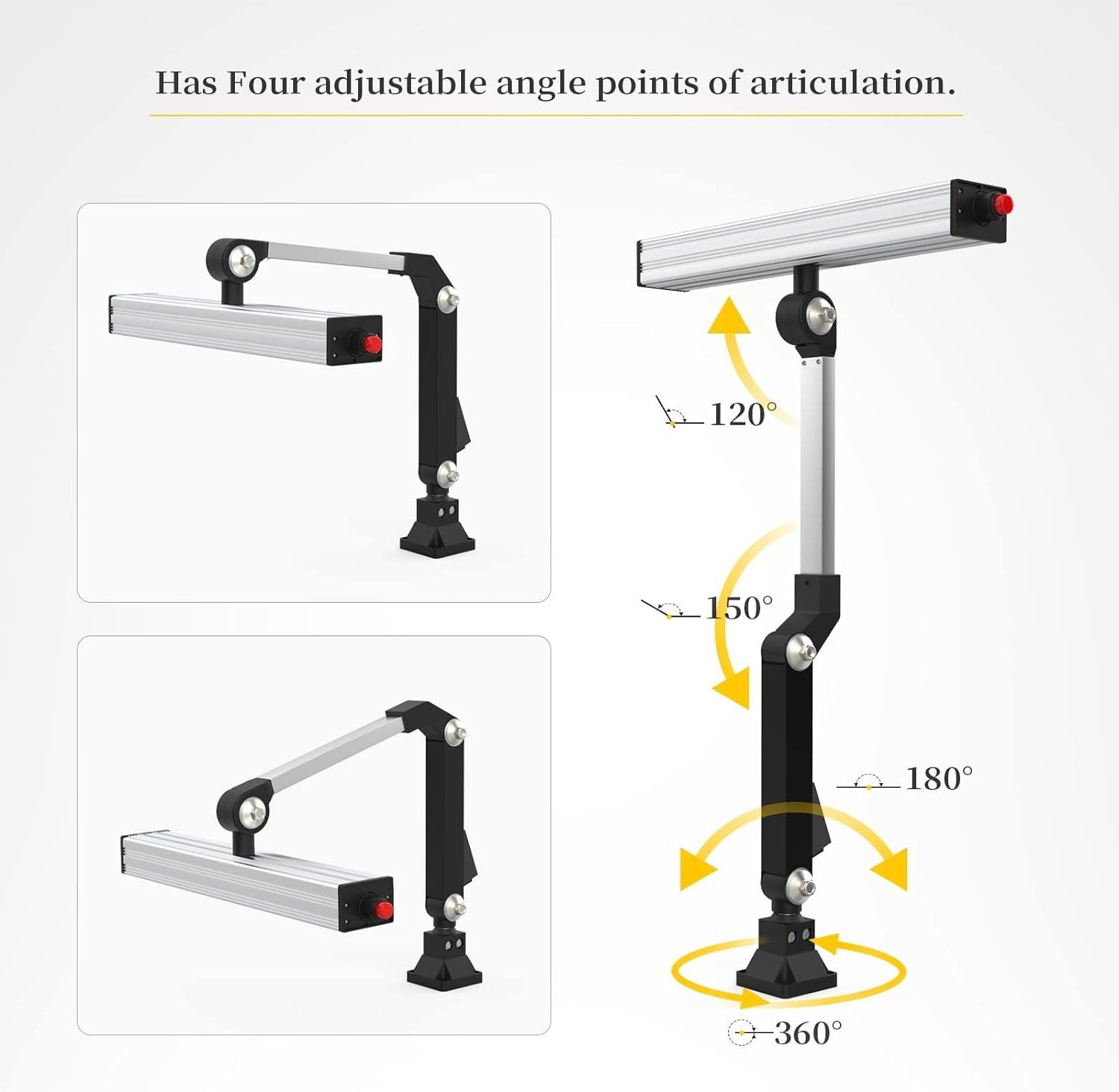 8W 24V Led Work Light 20in Long Arm Aluminum Alloy Waterproof Table Lamp for Machine Tool CNC Lathe Drilling Machine