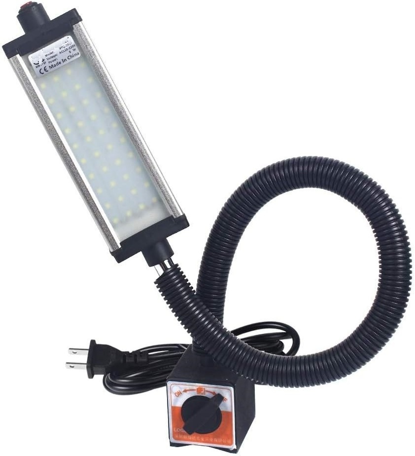 Magnetic Work Light, CNC Led Machine Light Gooseneck IP66 Waterproof 800 Lumen 110-220 Volt for Lathe Machine Tools Workbench