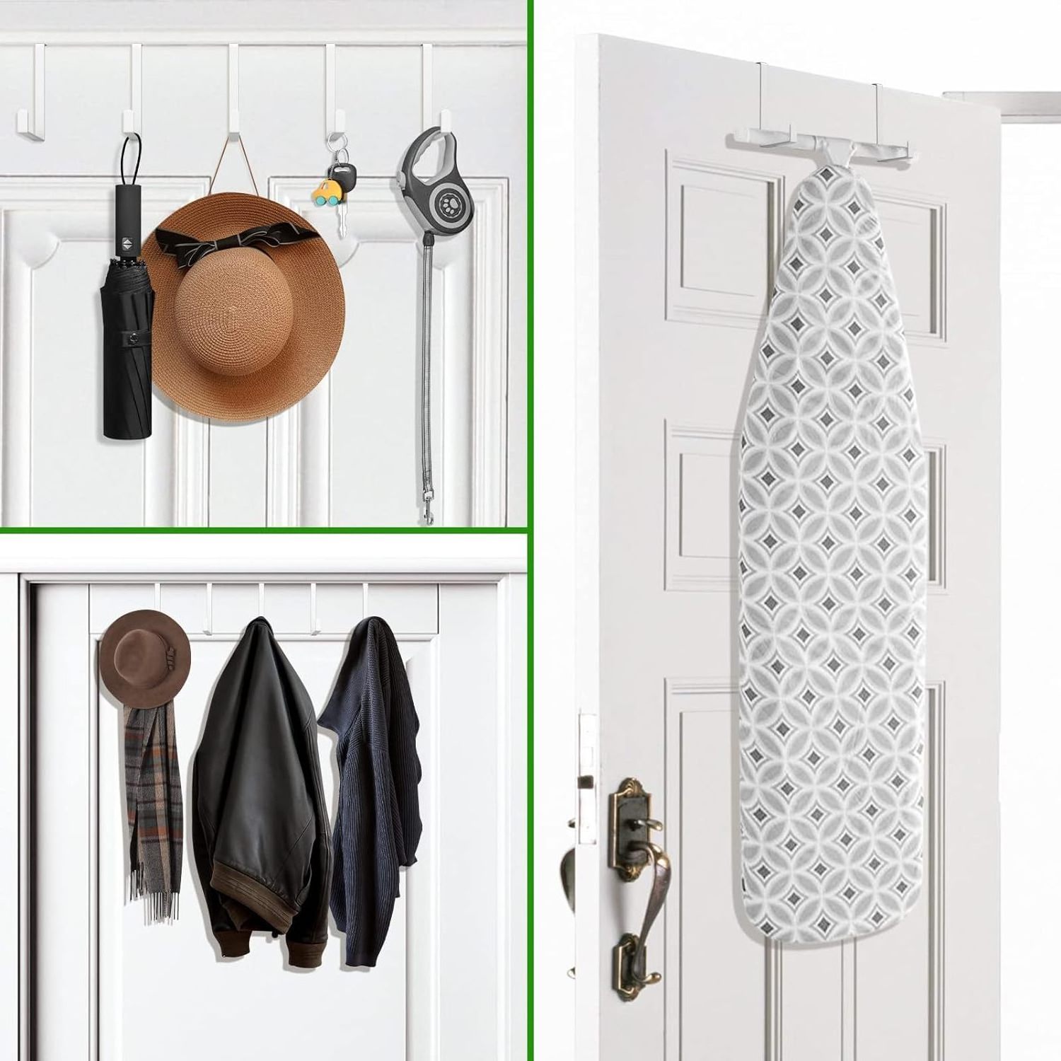 Z-Shaped Over The Door Hook Door Hanger  Fits The 1 3/8inch ,1 3/4inch Door Width for Hanging Clothes ,shoes organizer