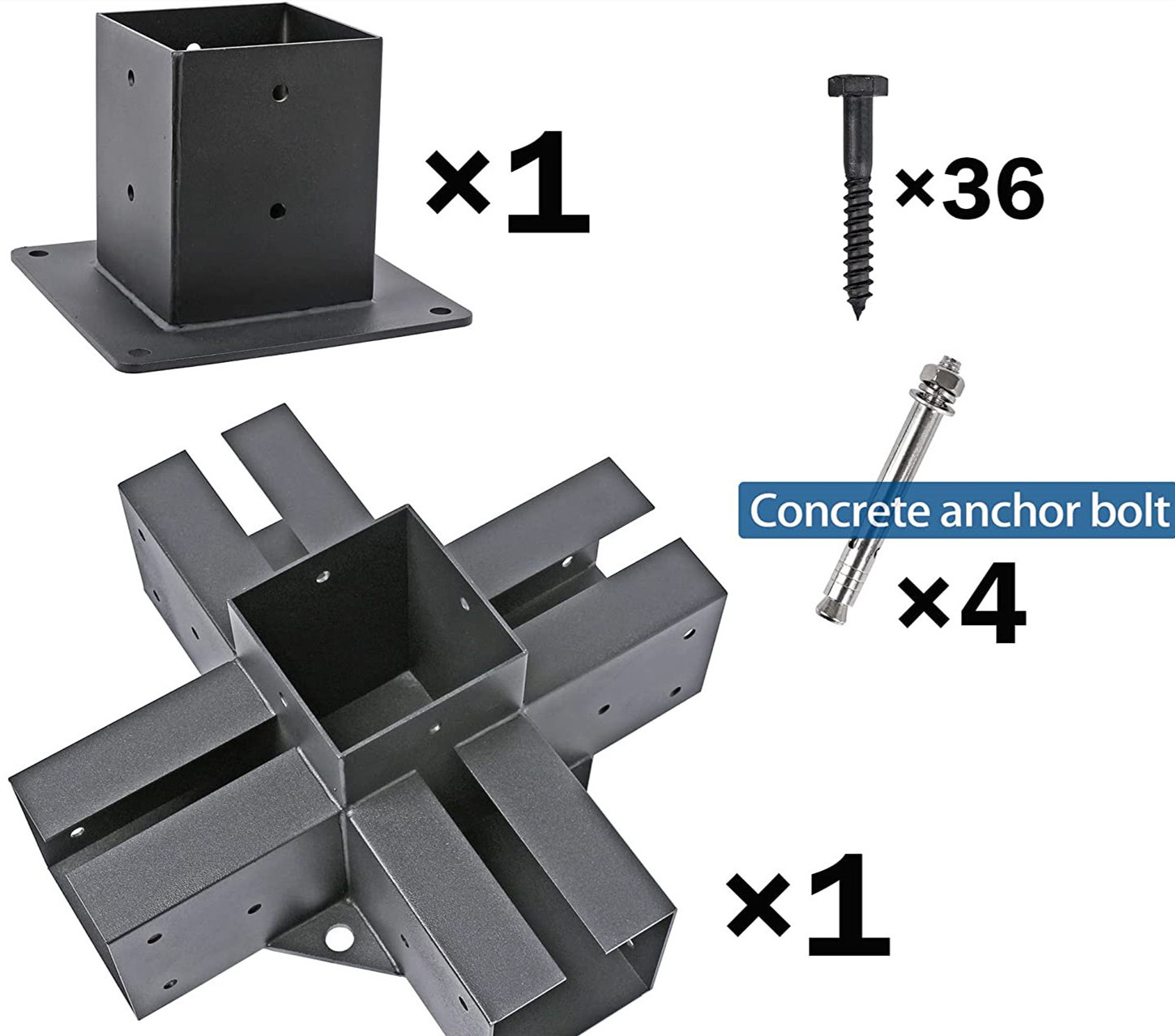 Surealong Modular size high quality wooden gazebo kit with corners and base metal brackets kits