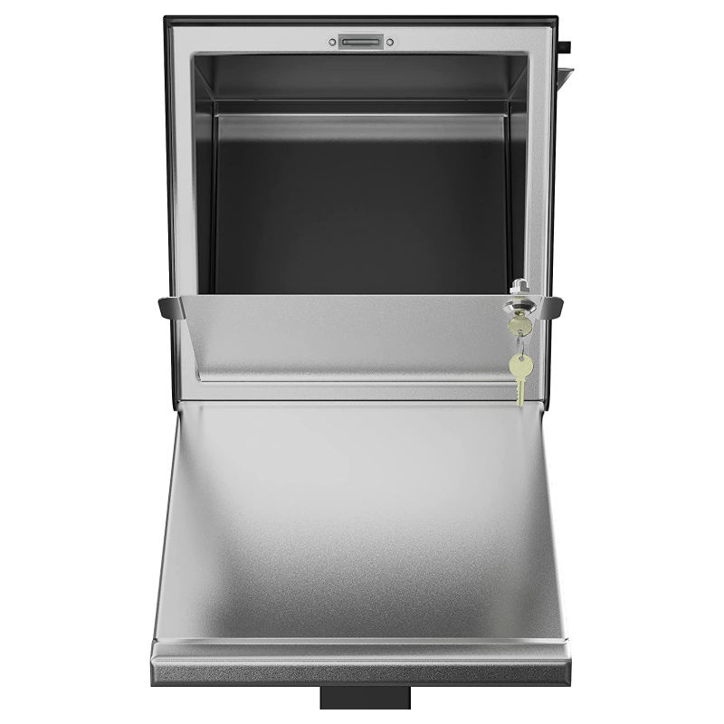 Post Mount Mailbox Curbside Post Mounted Black Stainless Steel Mailbox