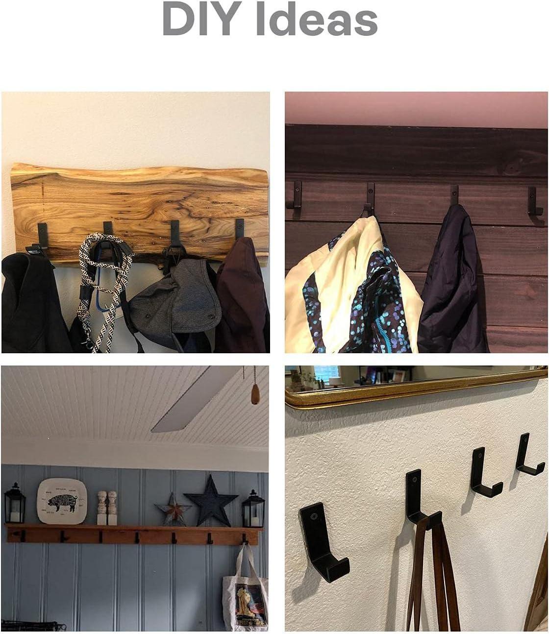 Wall Mounted Coat Rack Heavy Duty Multifunction Hooks All Metal Construction for Jacket Coat Hat