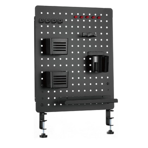 Metal Peg Board Gaming Organizer Pegboard Shelf with Hooks Black White Red Wall Control Mount Tool Pegboard